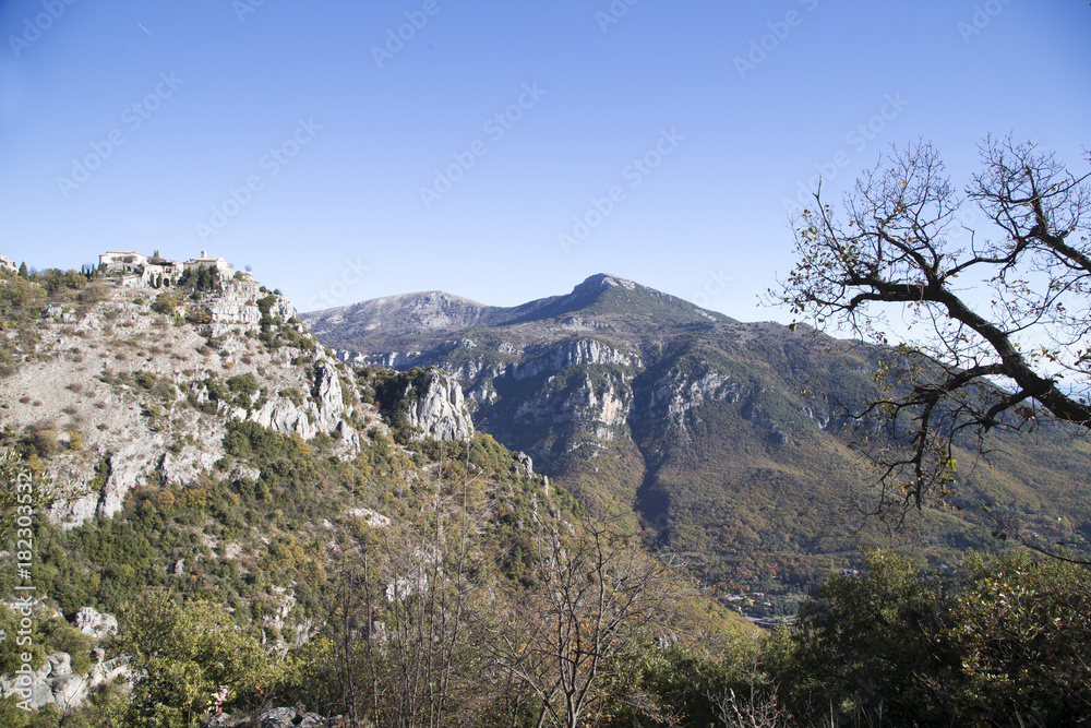 Eleventh century Medieval village of Gourdon in the French Alps Eleventh century Medieval village of Gourdon in the French Alps
