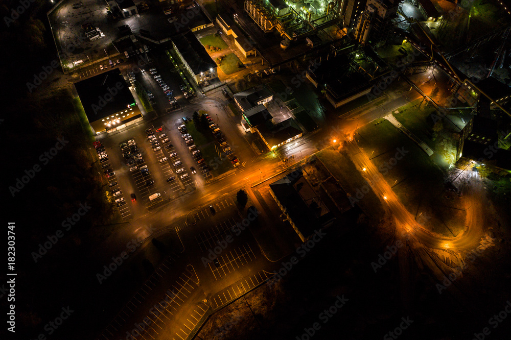 Aerial view of oil refinery. Industrial view at oil refinery plants ...
