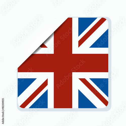 UK of Great Britain button label illustration