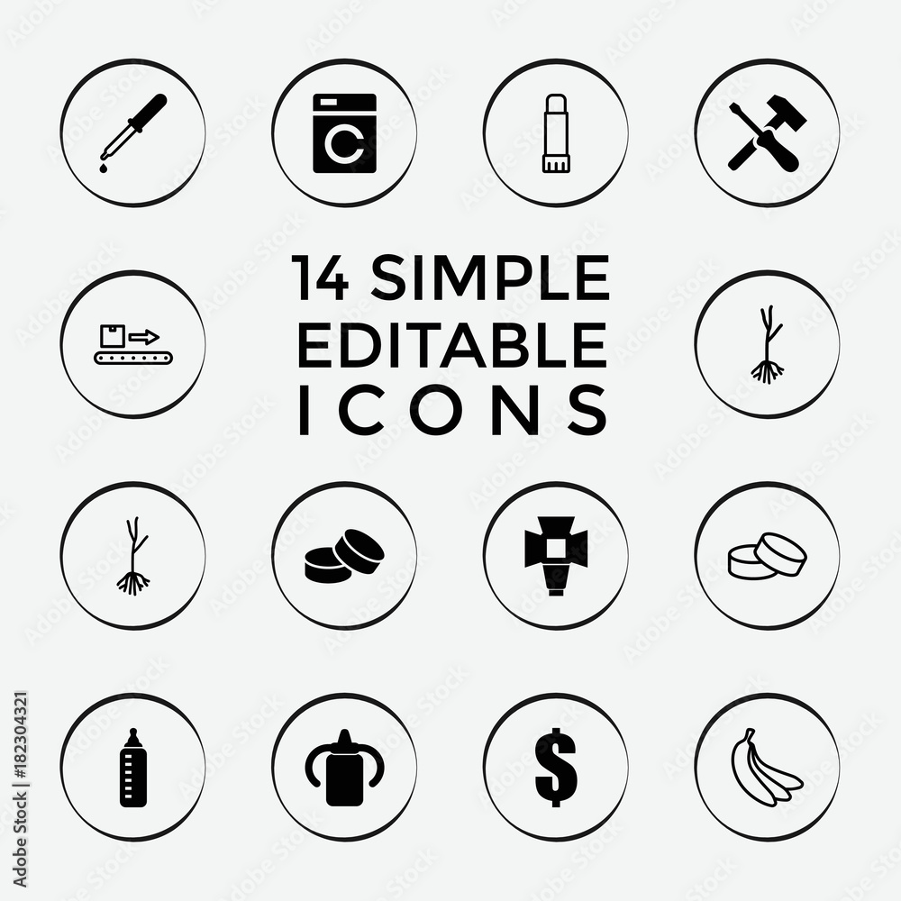 Set of 14 nobody filled and outline icons Set of 14 nobody filled and outline icons