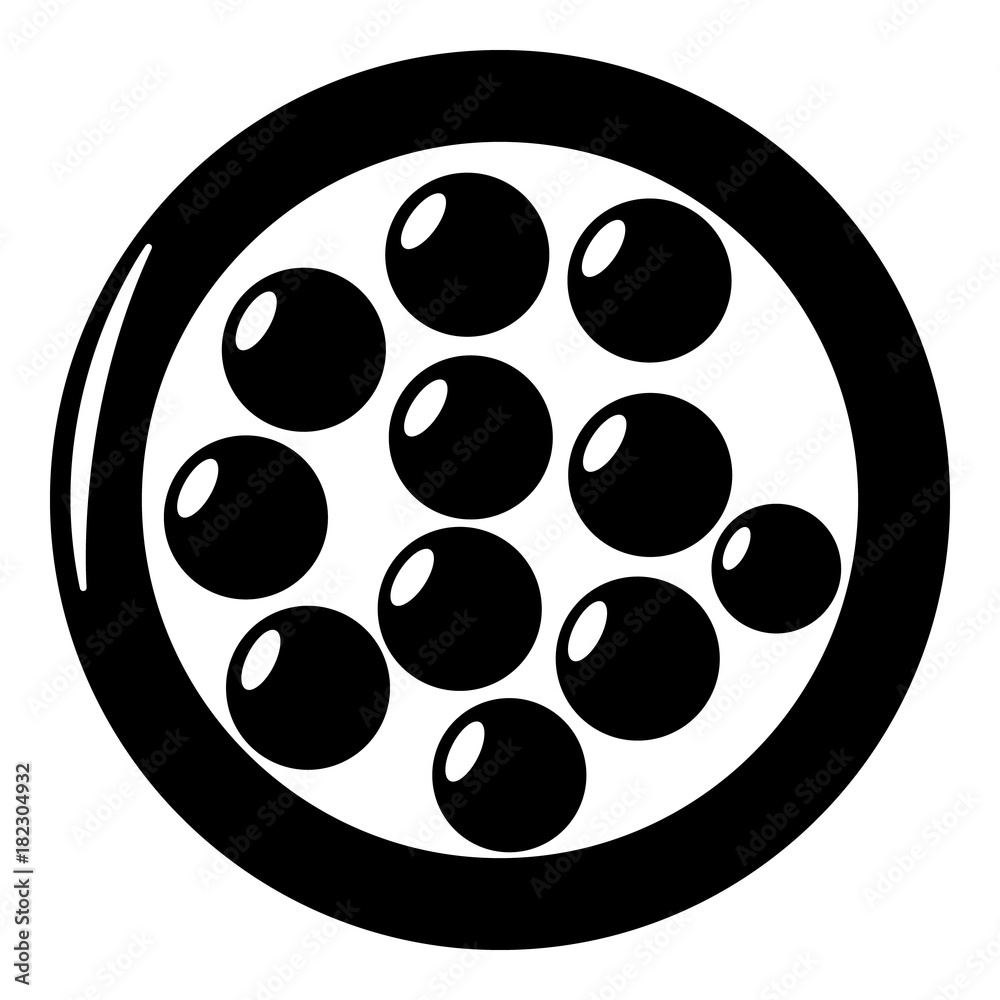 Face powder icon, simple black style