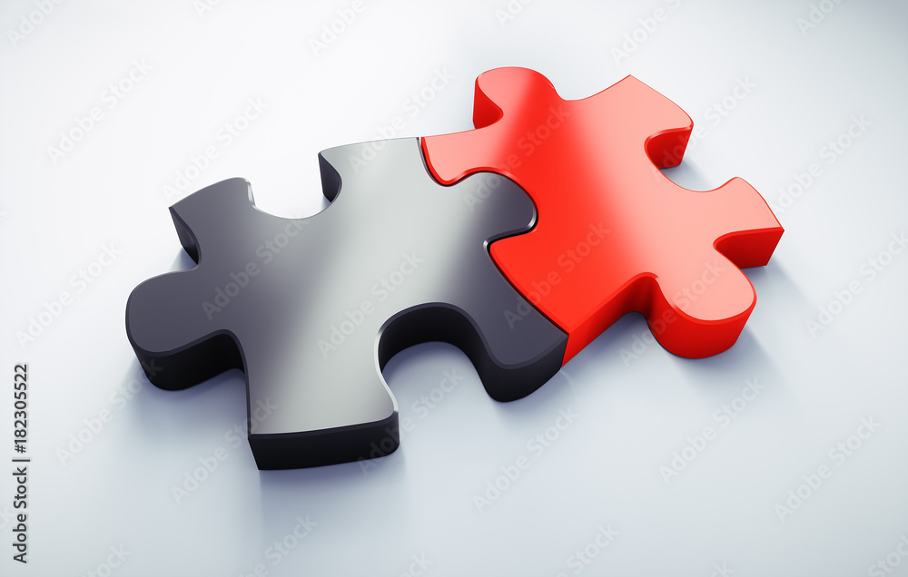 Puzzleteile in Schwarz-Rot große Koalition Puzzleteile in Schwarz-Rot große Koalition