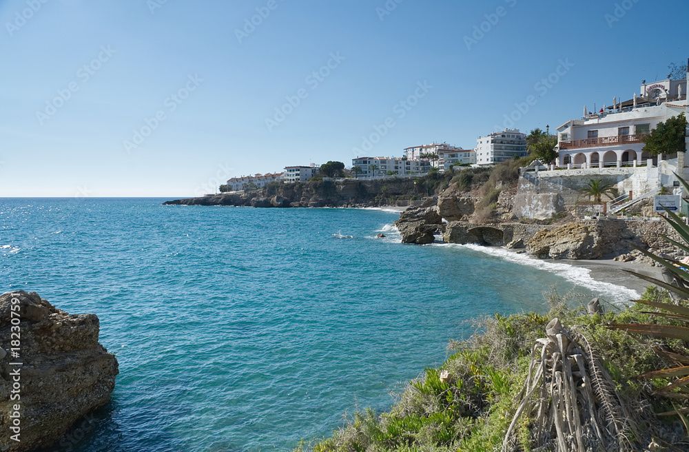 A view from Balcon de Europa in Nerja, Spain