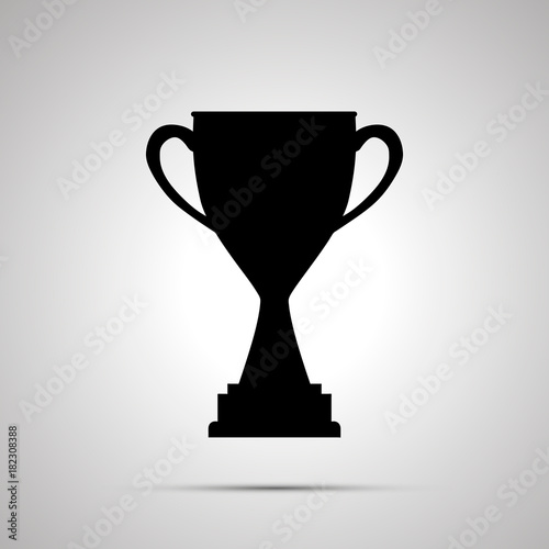 Black icon of winner cup with shadow