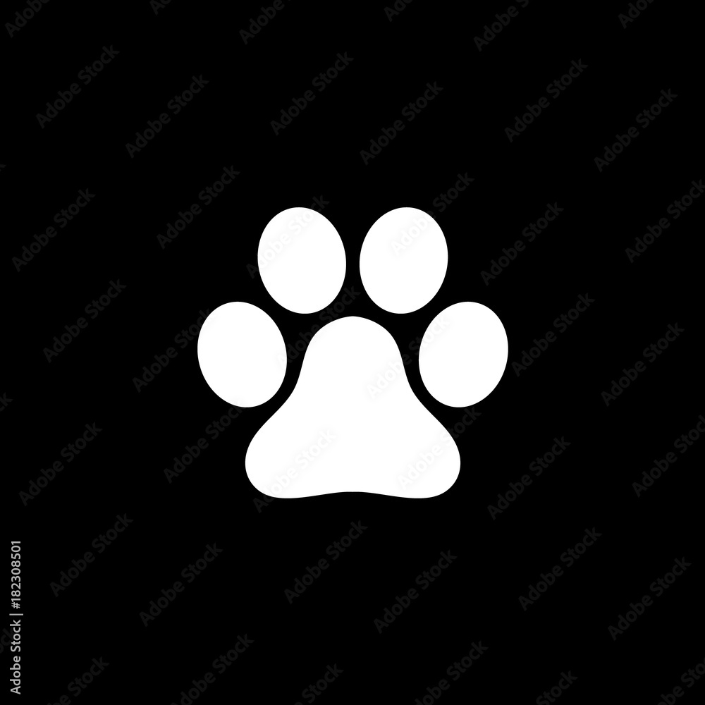 Vector flat paw icon Vector flat paw icon