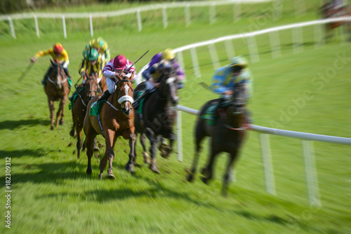 horse race motion blur Galloping speeding effect