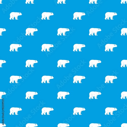 Wild bear pattern seamless blue