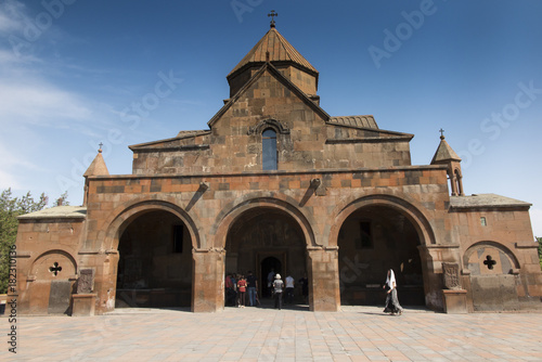Facade of the Church with a three-nave domed Basilica of St. Gayane in Echmiadzin, Armenia