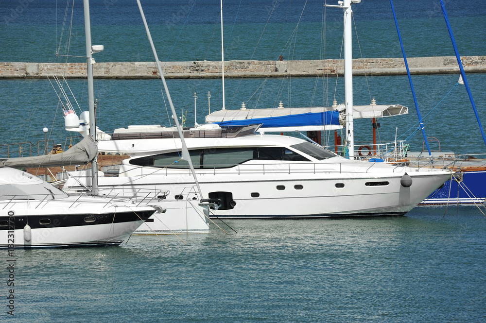 Fototapeta premium Motor yacht in jetty
