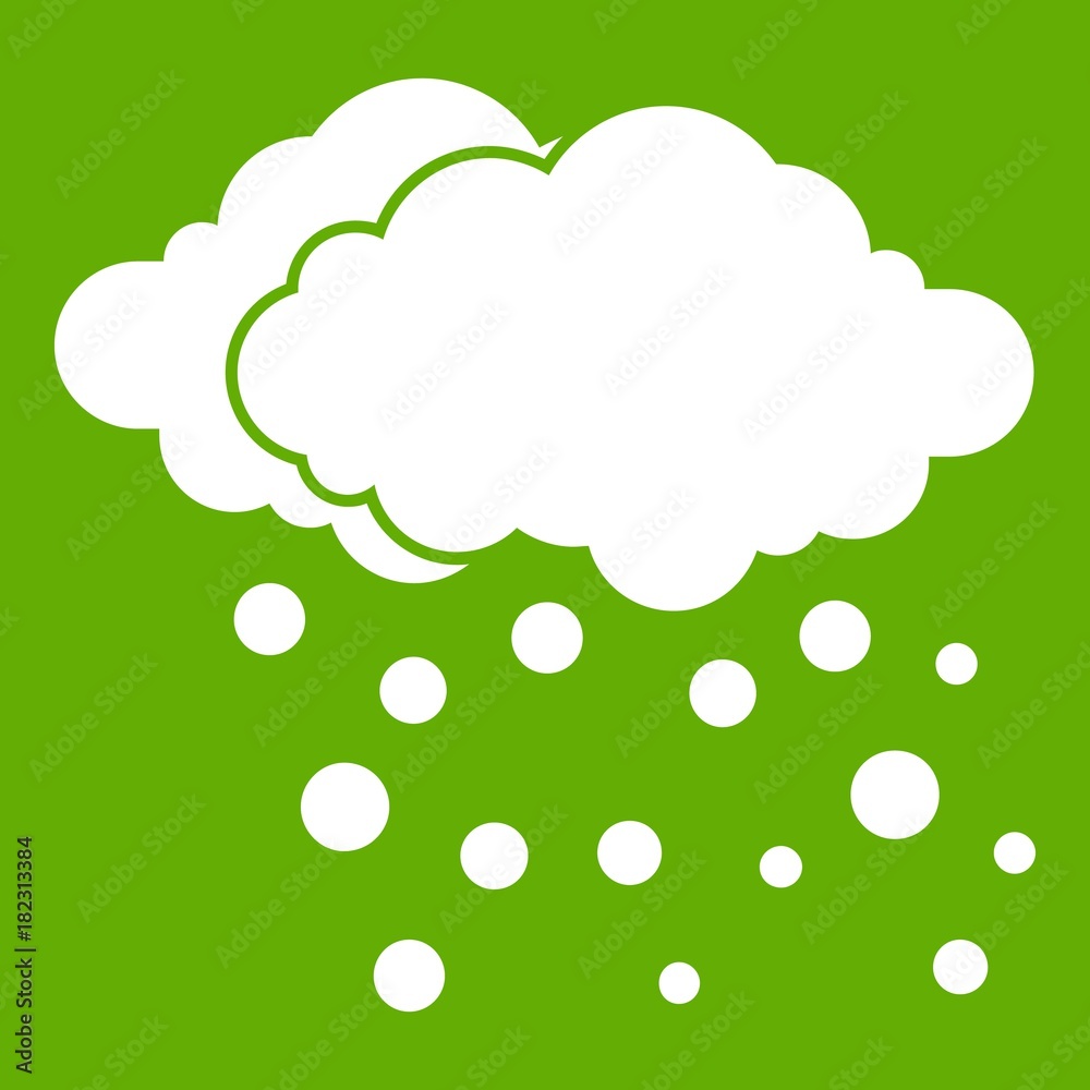 Cloud and snow icon green Cloud and snow icon green