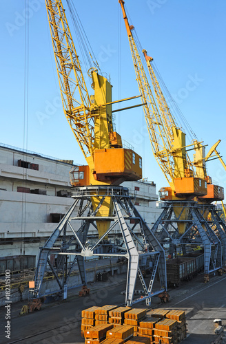 Wallpaper Mural Port cargo crane, train and metal Torontodigital.ca