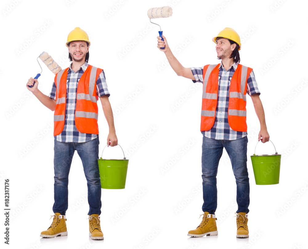 Painter isolated on the white background Painter isolated on the white background
