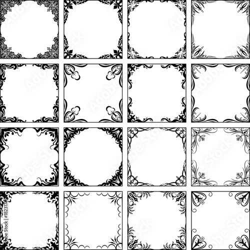 Set of dozen square frame for your design. photo