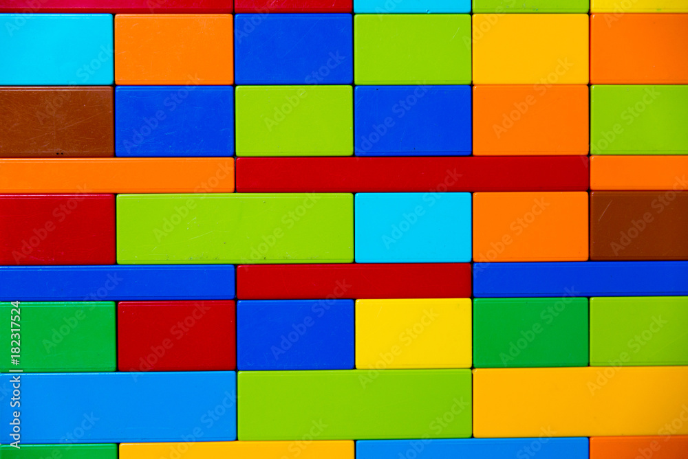 a wall of colored cubes.