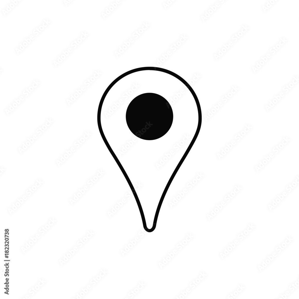 Location icon, map pin symbol, gps marker