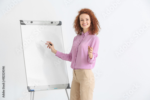 Business trainer giving pre...