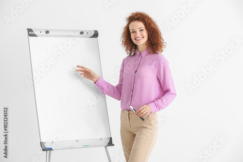 Business trainer giving pre...