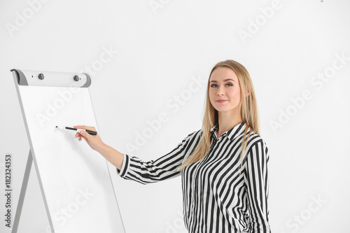 Business trainer giving pre...