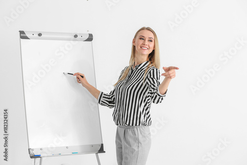 Business trainer giving pre...