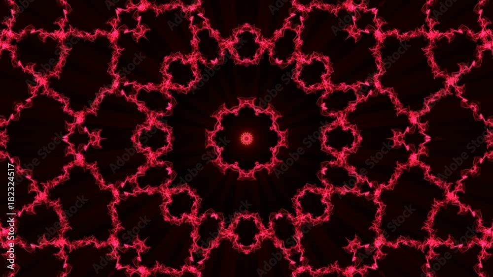 red abstract kaleidoscope background. 3d render slow moving, changing shapes red abstract kaleidoscope background. 3d render slow moving, changing shapes
