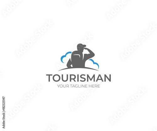 Tourism Logo Template. Traveling Vector Design. Tourist Illustration