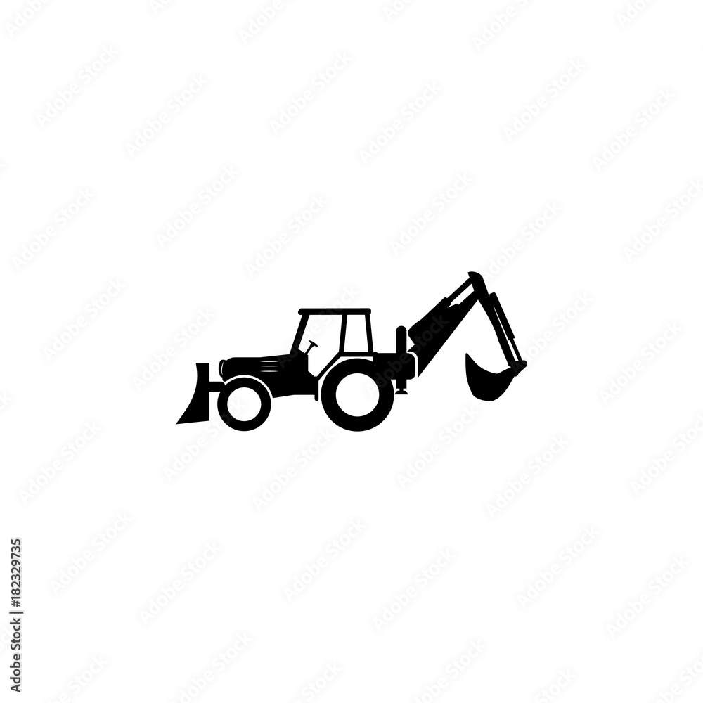 Naklejka premium silhouette Excavator icon