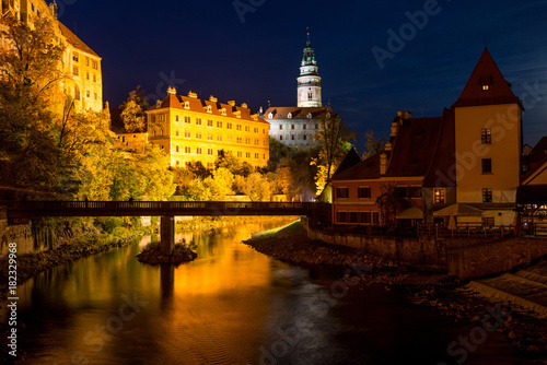 Cesky Krumlov at night - Czech Republic.