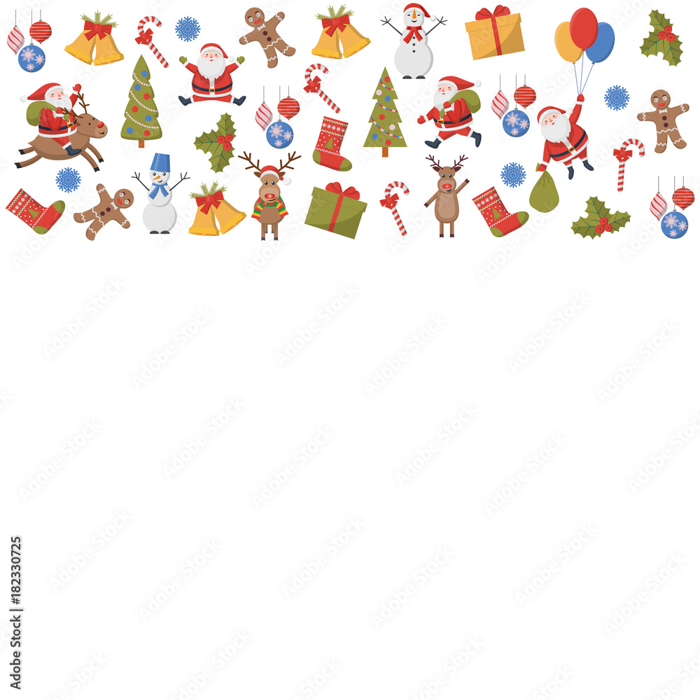 Background of Christmas symbols