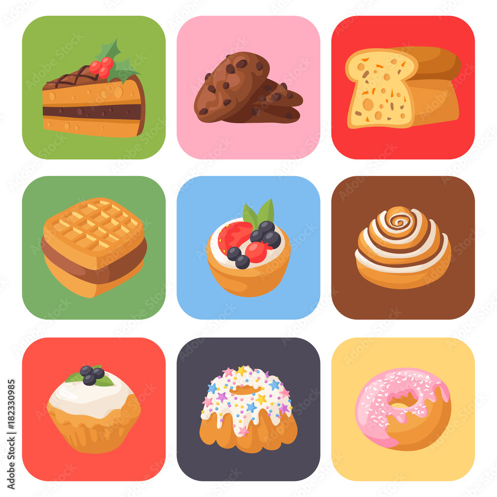 Baking Tools, Bakery Items, Cake Decoration and Cookies Making Stock Vector  - Illustration of cake, food: 175154610