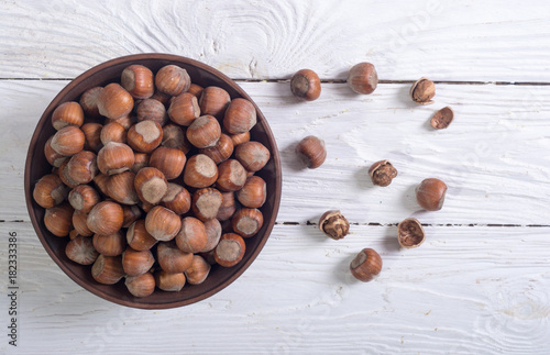 Group of hazelnuts