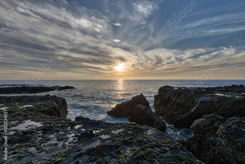 Rocky Ledge Sunset Pacific Ocean
