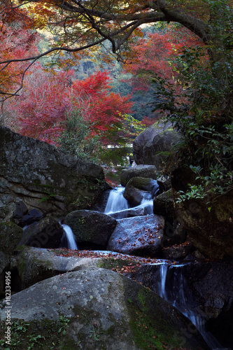 紅葉と滝　三郎の滝