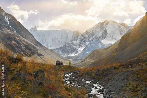 Beautiful autumn landscape  Altai mountains Russia.
