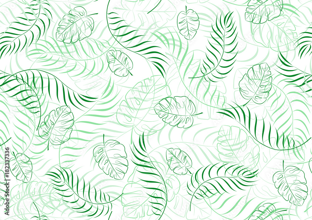 pattern of palm leaves vector