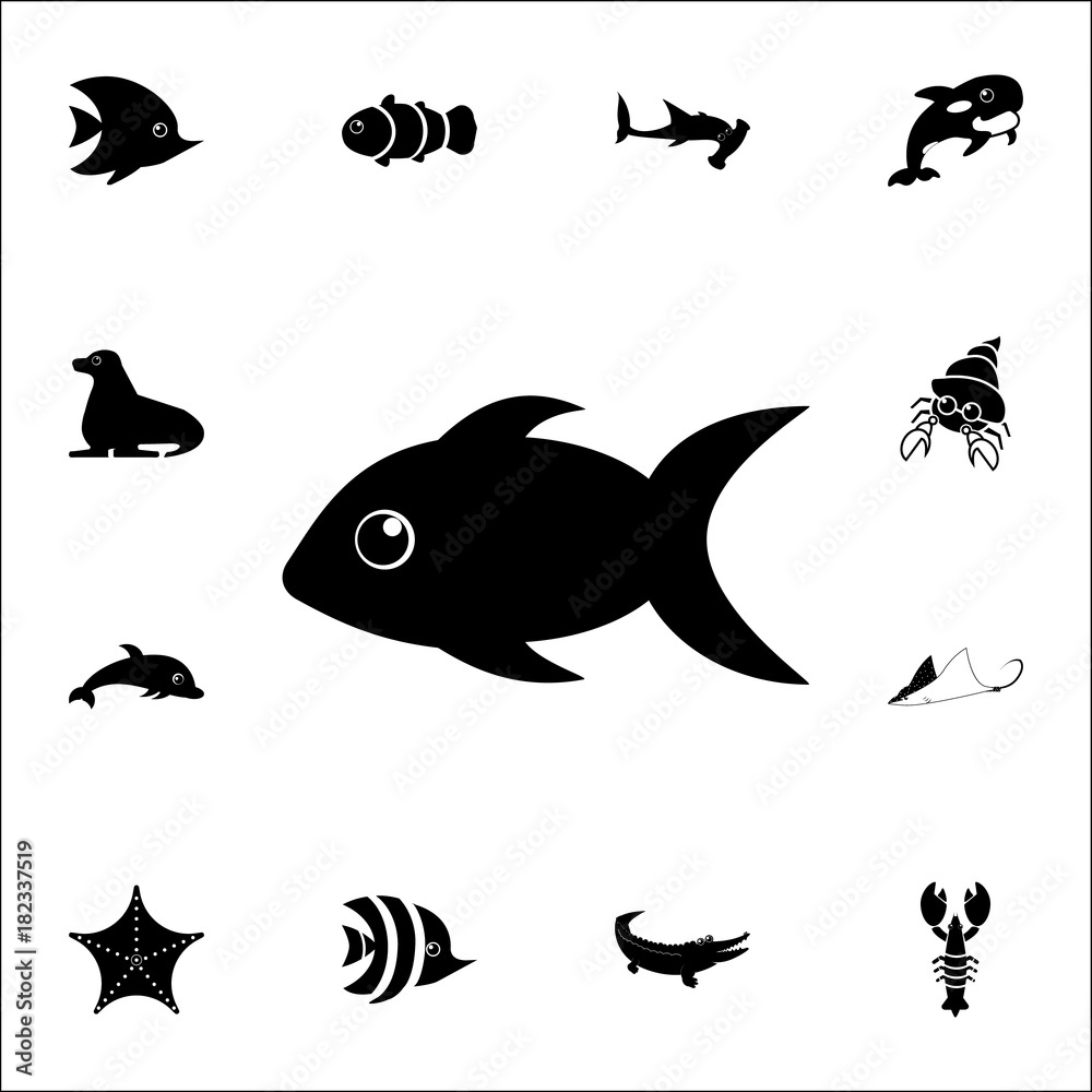 Fish icon. Set of cute aquatic animal icons. Web Icons Premium quality graphic design. Signs, outline symbols collection, simple icons for websites, web design, mobile app Fish icon. Set of cute aquatic animal icons. Web Icons Premium quality graphic design. Signs, outline symbols collection, simple icons for websites, web design, mobile app