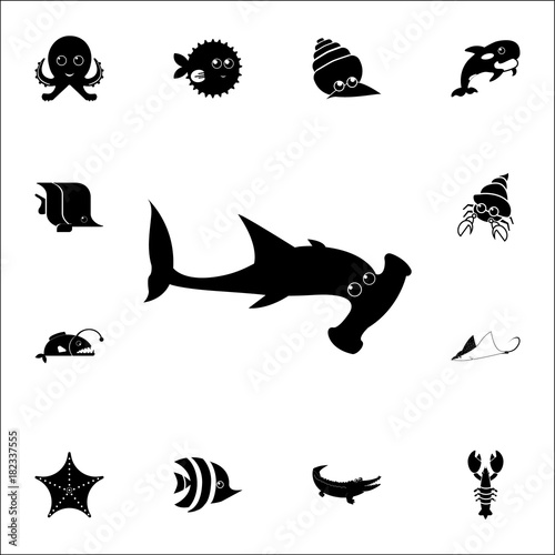 Great bonnethead Sphyrna icon. Set of cute aquatic animal icons. Web Icons Premium quality graphic design. Signs  outline symbols collection  simple icons for websites  web design