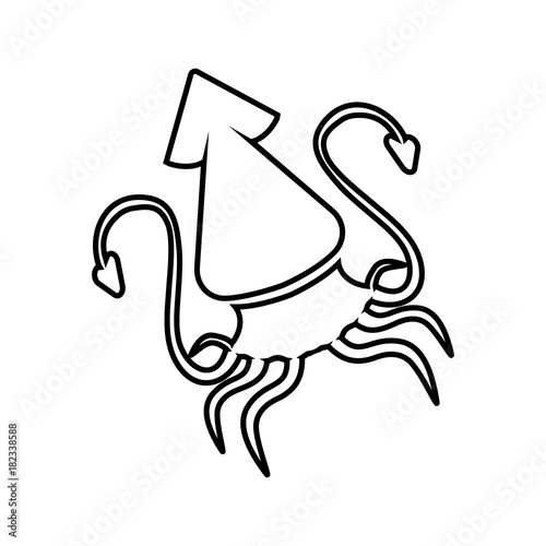 squid line icon. Aquatic animal element icon. Premium quality graphic design. Signs, outline symbols collection icon for websites, web design, mobile app, info graphics