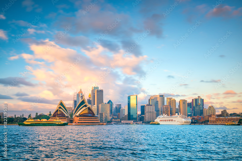 Naklejka premium Panoramę centrum Sydney w Australii