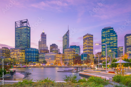 Downtown Perth skyline in Australia