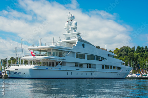 Megayacht at Mooring in Seattle