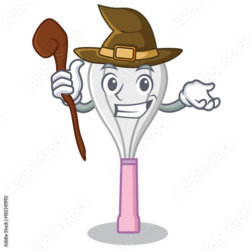 Witch whisk character cartoon style