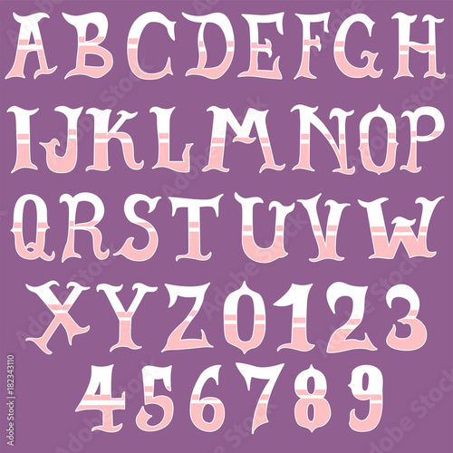 hand drawn vintage alphabet set
