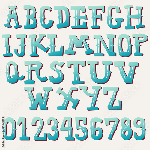 hand drawn vintage alphabet set