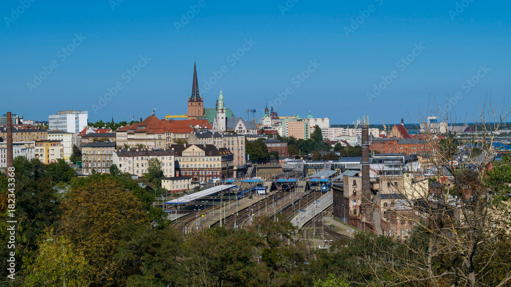 Cityscape and Skyline of the city of Szczecin, Poland