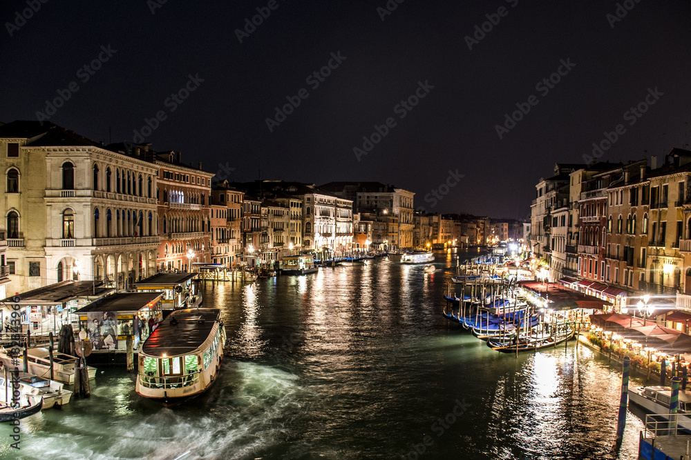 Canal with boats and gondola romantic Venice 2