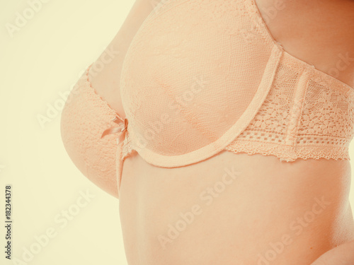 Woman chest in underwear bra lingerie photo