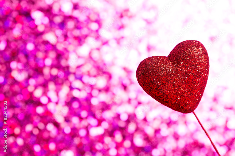 Valentine's day theme with heart shaped decoration on bokeh background Valentine's day theme with heart shaped decoration on bokeh background