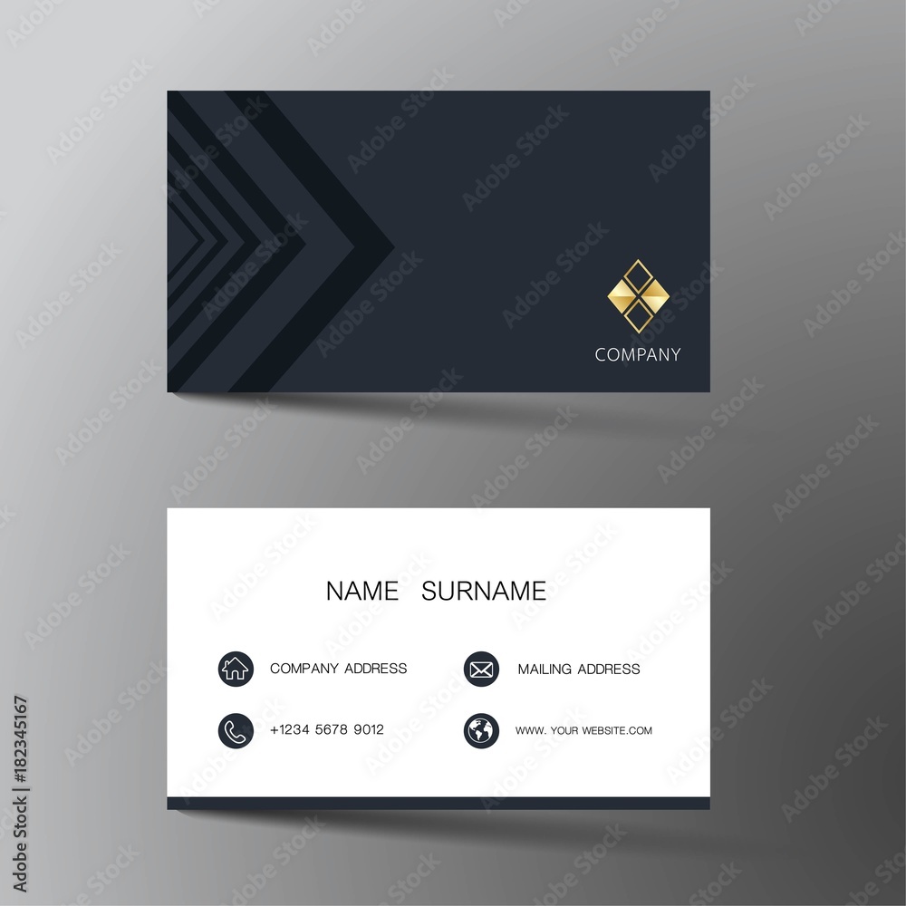 Modern business card template design. With inspiration from the abstract. Contact card for company. Two sided black Modern business card template design. With inspiration from the abstract. Contact card for company. Two sided black