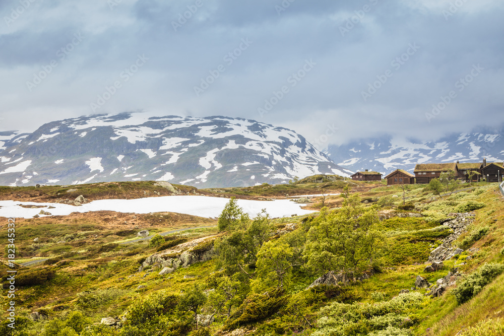 Naklejka premium Haukeli mountains in summer