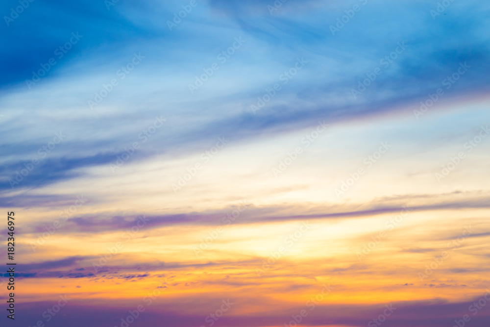 Sky and sunset at sea.